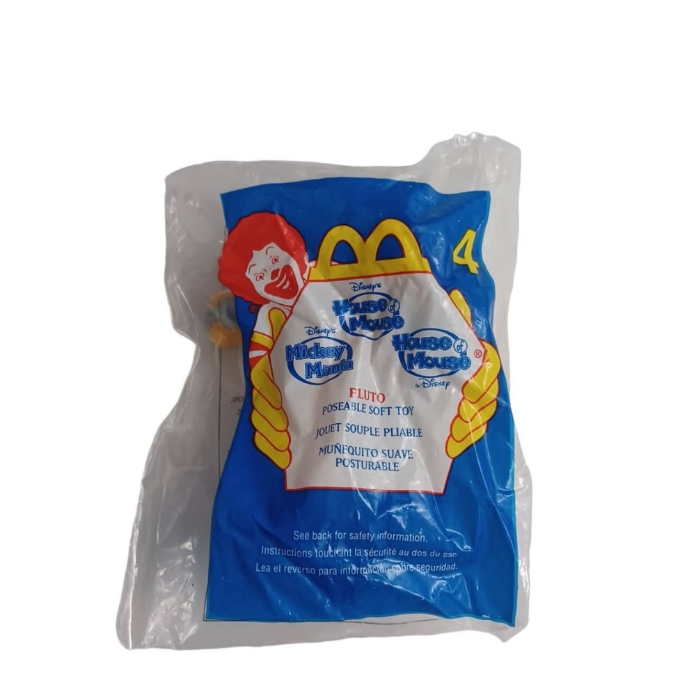 Mickey Mouse McDonalds Happy Meal Toy No 4 -Pluto Poseable Soft Toy 2001